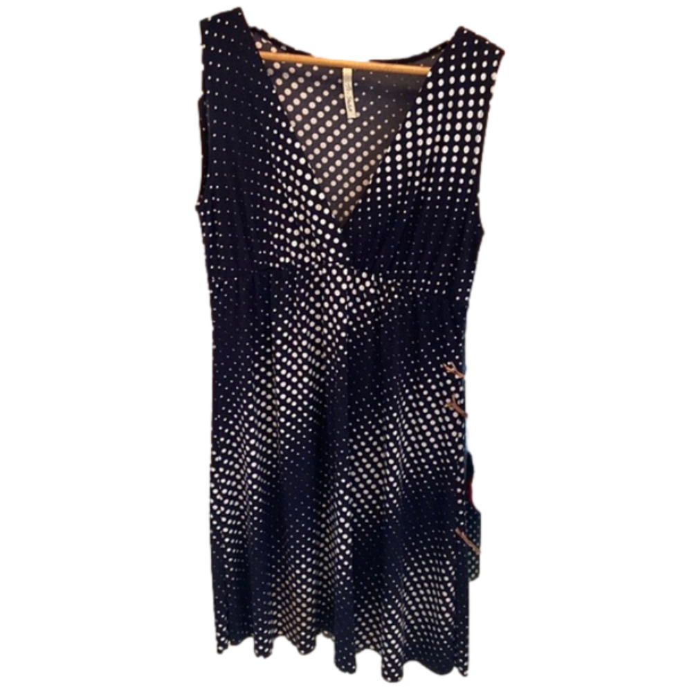 NWOT Navy and White Polka Dot Dress